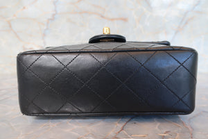 CHANEL Mini Matelasse single flap chain shoulder bag Lambskin Black/Gold hadware Shoulder bag 700100082