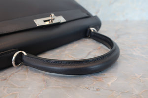 HERMES KELLY 28 Evergrain leather Blue Indigo □I刻印 Shoulder bag 700070290