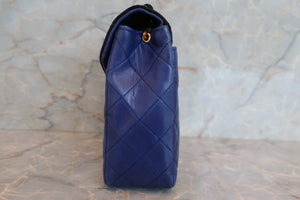 CHANEL/シャネル マトラッセチェーンショルダーバッグ ラムスキン/サテン ブラック/ブルー/ゴールド金具 ショルダーバッグ 700030076