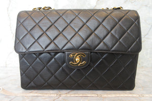 CHANEL Medium Matelasse single flap chain shoulder bag Lambskin Black/Gold hadware Shoulder bag 700090123