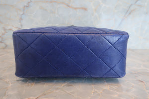 CHANEL/シャネル マトラッセチェーンショルダーバッグ ラムスキン/サテン ブラック/ブルー/ゴールド金具 ショルダーバッグ 700030076