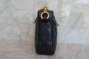 CHANEL/シャネル マトラッセフリンジチェーンショルダーバッグ ラムスキン ブラック/ゴールド金具 ショルダーバッグ 700060268