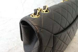 CHANEL Medium Matelasse single flap chain shoulder bag Lambskin Black/Gold hadware Shoulder bag 700090123