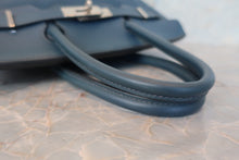 将图片加载到图库查看器，HERMES BIRKIN 30 Swift leather Blue de presse □L刻印 Hand bag 700120225
