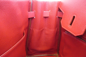 HERMES／エルメス オータクロア32 クシュベル ルージュヴィフ □B刻印 ハンドバッグ 700070103