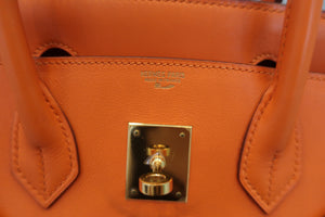 HERMES BIRKIN 30 Gulliver leather Orange □F Engraving Hand bag 600040209