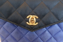画像をギャラリービューアに読み込む, CHANEL/シャネル マトラッセチェーンショルダーバッグ ラムスキン/サテン ブラック/ブルー/ゴールド金具 ショルダーバッグ 700030076
