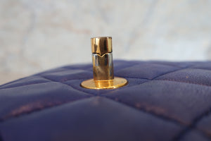CHANEL/シャネル マトラッセチェーンショルダーバッグ ラムスキン/サテン ブラック/ブルー/ゴールド金具 ショルダーバッグ 700030076