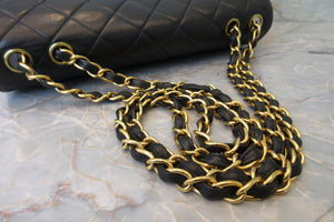 CHANEL Medium Matelasse single flap chain shoulder bag Lambskin Black/Gold hadware Shoulder bag 700090123
