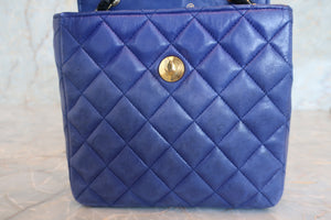 CHANEL/シャネル マトラッセチェーンショルダーバッグ ラムスキン/サテン ブラック/ブルー/ゴールド金具 ショルダーバッグ 700030076