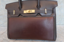 将图片加载到图库查看器，HERMES BIRKIN 30 Box carf leather/Amazonie Brown □C刻印 Hand bag 600080014
