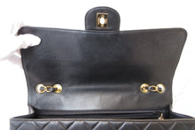 Load image into Gallery viewer, CHANEL Medium Matelasse single flap chain shoulder bag Lambskin Black/Gold hadware Shoulder bag 700090123
