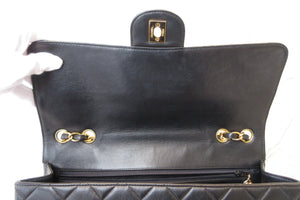 CHANEL Medium Matelasse single flap chain shoulder bag Lambskin Black/Gold hadware Shoulder bag 700090123