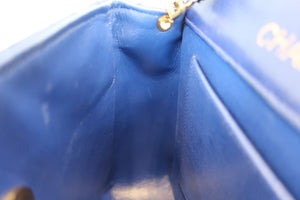 CHANEL Matelasse chain shoulder bag Lambskin/Satin Black/Blue/Gold hadware Shoulder bag 700030076