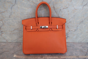 HERMES BIRKIN 25 Togo leather Orange □L刻印 Hand bag 600090114