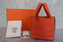 将图片加载到图库查看器，HERMES PICOTIN LOCK MM Clemence leather Feu □R刻印 Hand bag 700120238
