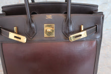 将图片加载到图库查看器，HERMES BIRKIN 30 Box carf leather/Amazonie Brown □C刻印 Hand bag 600080014
