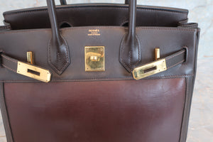 HERMES BIRKIN 30 Box carf leather/Amazonie Brown □C刻印 Hand bag 600080014