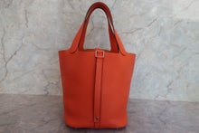 将图片加载到图库查看器，HERMES PICOTIN LOCK MM Clemence leather Feu □R刻印 Hand bag 700120238
