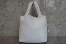 将图片加载到图库查看器，HERMES PICOTIN LOCK MM Clemence leather White X刻印 Hand bag 600100111
