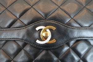 CHANEL/シャネル パリ限定マトラッセダブルフラップチェーンショルダーバッグ ラムスキン ブラック/ゴールド金具 ショルダーバッグ 700070309