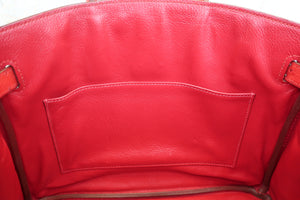 HERMES／エルメス バーキン30 オーストリッチ ルージュ □I刻印 ハンドバッグ 700040107