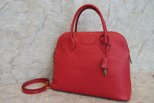 Load image into Gallery viewer, HERMES BOLIDE 35 Graine Couchevel leather Rouge vif 〇U Engraving Shoulder bag 600120003
