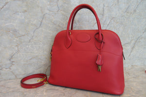 HERMES BOLIDE 35 Graine Couchevel leather Rouge vif 〇U Engraving Shoulder bag 600120003