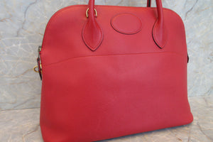 HERMES BOLIDE 35 Graine Couchevel leather Rouge vif 〇U Engraving Shoulder bag 600120003