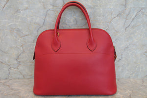 HERMES BOLIDE 35 Graine Couchevel leather Rouge vif 〇U Engraving Shoulder bag 600120003