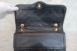CHANEL/シャネル パリ限定マトラッセダブルフラップチェーンショルダーバッグ ラムスキン ブラック/ゴールド金具 ショルダーバッグ 700070309