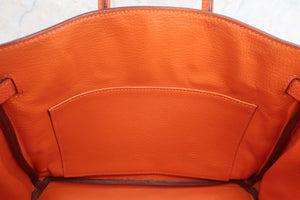 HERMES／エルメス バーキン25 トゴ オレンジ □L刻印 ハンドバッグ 600090114