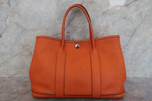 HERMES／エルメス ガーデンパーティTPM ネゴンダ オレンジ □M刻印 トートバッグ 700040028