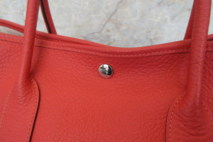 HERMES／エルメス ガーデンパーティＰＭ カントリー ルージュピヴォワンヌ R刻印 トートバッグ 700030105