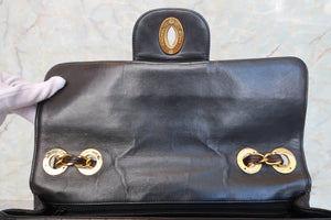 CHANEL Medium Matelasse single flap chain shoulder bag Lambskin Black/Gold hadware Shoulder bag 700100071