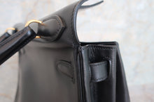 将图片加载到图库查看器，HERMES KELLY 28 Box carf leather Black  〇M刻印 Hand bag 700060301
