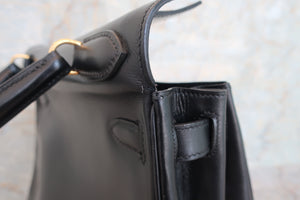 HERMES KELLY 28 Box carf leather Black  〇M刻印 Hand bag 700060301