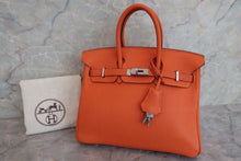 将图片加载到图库查看器，HERMES BIRKIN 25 Togo leather Orange □L刻印 Hand bag 600090114
