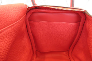 HERMES／エルメス リンディ26 トリヨンクレマンス ルージュピヴォワンヌ T刻印 ショルダーバッグ 700050250