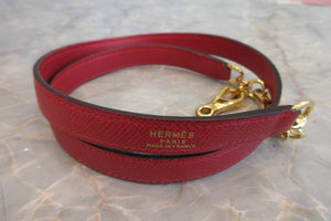 HERMES BOLIDE 35 Graine Couchevel leather Rouge vif 〇U Engraving Shoulder bag 600120003