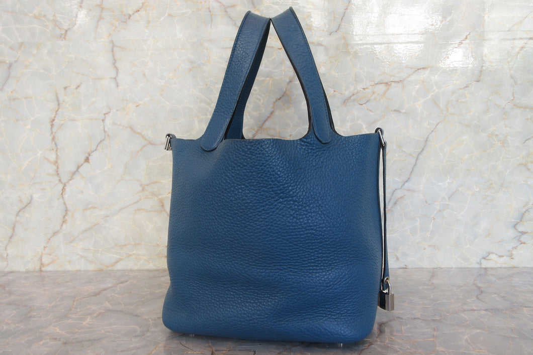 HERMES／エルメス ピコタンロックＭＭ トリヨンクレマンス ブルードガリス □R刻印 ハンドバッグ 700100168