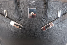 将图片加载到图库查看器，HERMES BIRKIN 35 Clemence leather Black □H刻印 Hand bag 600090143
