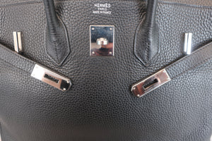 HERMES BIRKIN 35 Clemence leather Black □H刻印 Hand bag 600090143