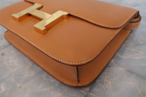 HERMES／エルメス コンスタンス24 ボックスカーフ ナチュラル 〇I刻印 ショルダーバッグ 700090049