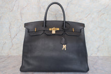 将图片加载到图库查看器，HERMES BIRKIN 40 Togo leather Black 〇W刻印 Hand bag 700110043
