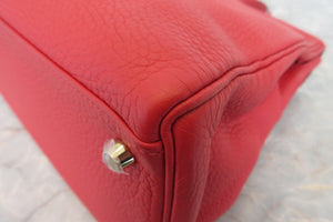 HERMES／エルメス ケリー35 トリヨンクレマンス ルージュカザック □Q刻印 ショルダーバッグ 700030078