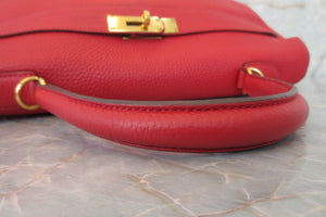 HERMES／エルメス ケリー35 トリヨンクレマンス ルージュカザック □Q刻印 ショルダーバッグ 700030078