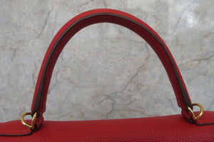 HERMES／エルメス ケリー35 トリヨンクレマンス ルージュカザック □Q刻印 ショルダーバッグ 700030078