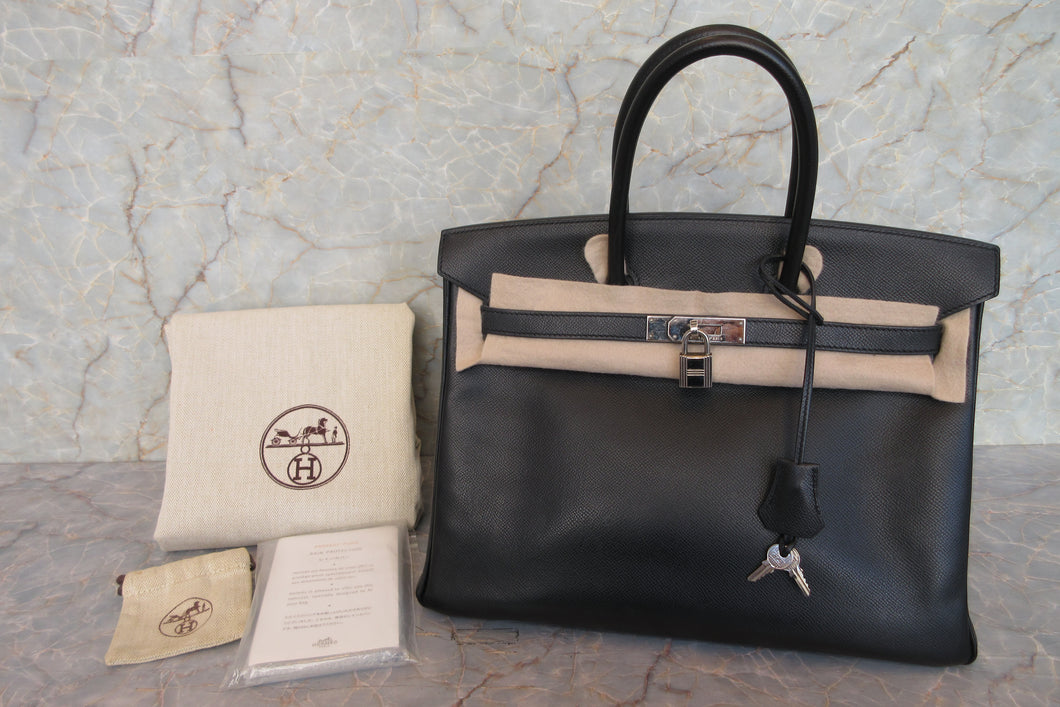 HERMES／エルメス バーキン35 ヴォーエプソン ブラック □K刻印 ハンドバッグ 700100149