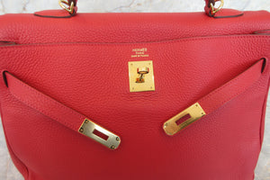 HERMES／エルメス ケリー35 トリヨンクレマンス ルージュカザック □Q刻印 ショルダーバッグ 700030078